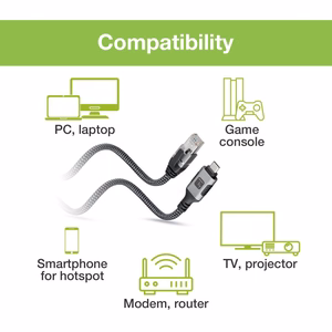 Techly ICOC U3C-RJ45-010 tinklo laidas Sidabrinis, Juodas 1 m Cat6 F/UTP (FTP)