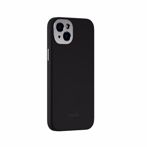 Moshi Napa dėklas, skirtas iPhone 14 Plus, suderinamas su MagSafe, veganiškos odos, „Midnight Black“ spalvos