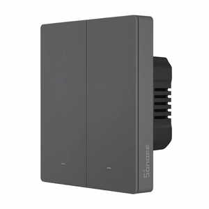 SONOFF M5-2C-80 išmanusis Wi-Fi sieninis jungiklis (2 kanalų, rėmeliui, grafito)