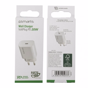 Tinklo įkroviklis (be laido) VoltPlug PD 20W, baltas