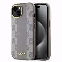 DKNY Odinis languotas mono raštas Magnetinis dėklas telefonui iPhone 14 - smėlio spalvos