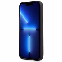 Guess GUHCP13SPSATLK iPhone 13 mini 5.4 dėklas telefonui, juodas, kietas, Saffiano trikampio logotipu