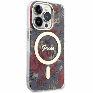 Guess GUHMP14LHCFWSA iPhone 14 Pro 6.1" žalias/žalias kietas dėklas Gėlės MagSafe