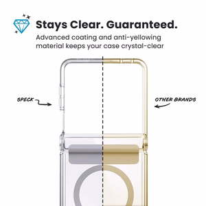 Speck Presidio Perfect-Clear Magnet – MagSafe dėklas Samsung Galaxy Z Flip 8 (skaidrus)