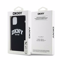 DKNY Skystas silikoninis baltas spausdintas logotipas magnetinis dėklas telefonui iPhone 12/12 Pro - juodas