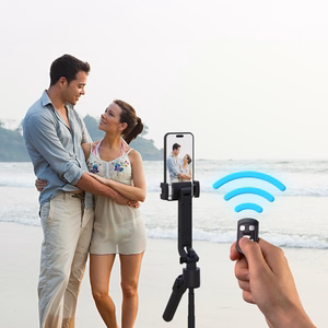 Wozinsky WST-360YS asmenukių lazda su trikojo funkcija, 360° AI automatiniu veido sekimu ir gestų valdymu - juoda
