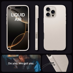 Spigen Liquid Air dėklas telefonui iPhone 16 Pro Max - titano spalvos