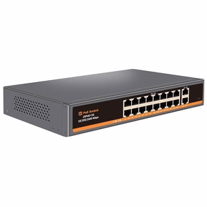 PoE switch 16x 100Mbps PoE + 2x Gigabit UPLINK, 250W