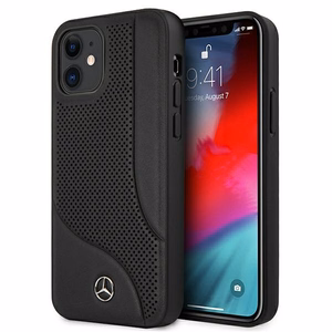 Mercedes Odinis perforuotos srities dėklas iPhone 12 mini - juodas