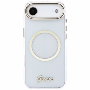 Guess IML Script Metal MagSafe Dėklas for iPhone Air - Clear