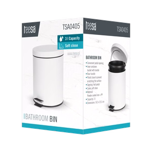 Bathroom waste bin, 3 L, white