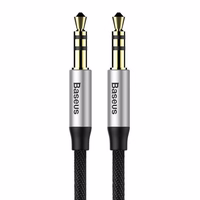 Baseus Yiven Audio kabelis mini jack 3,5mm AUX, 1m (juodas ir sidabrinis)