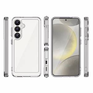 Kosminis dėklas su gelio rėmu Samsung Galaxy S25 - skaidrus juodas