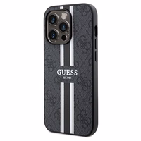 Guess 4G Printed Stripes Magnetinis dėklas telefonui iPhone 15 Pro Max - juoda