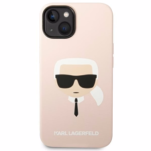 Karl Lagerfeld Silikoninis Karlo Galva MagSafe dėklas iPhone 14 Plus - šviesiai rožinis