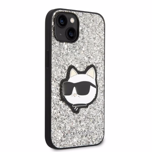 Karl Lagerfeld KLHCP14SG2CPS iPhone 14 6.1" sidabrinis/sidabrinis kietasis dėklas Blizgučiai Choupette Pleistras