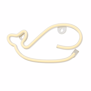 Neon LED Light WHALE warm baltas Bat + USB FLNE09 Forever Light