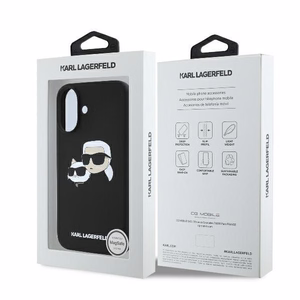 Karl Lagerfeld silikoninis Nauble Heads Print magnetinis dėklas telefonui iPhone 16 - juodas
