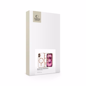 Tech-Protect MagFlex Magnetinis dėklas telefonui iPhone 16 - Skaidrus / Rožinis