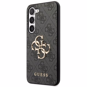 Guess 4G Didelio Metalinio Logotipo Dėklas telefonui Samsung Galaxy S24+ - juodas