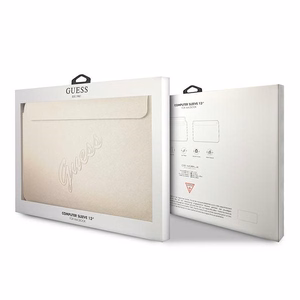Guess Saffiano Script dėklas 13" nešiojamam kompiuteriui - auksinis