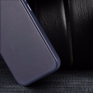 Dux Ducis Naples dėklas iPhone 14 Plus magnetinis odinis dėklas MagSafe mėlynas