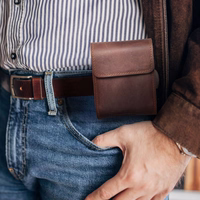 ROYAL Crazy Horse universalus horizontalus odinis diržo dėklas dydis V SAMSUNG FLIP 1 / 2 / 3 / 4 / HUAWEI P50 Pocket / MOTOROLA RAZR 5G rudas