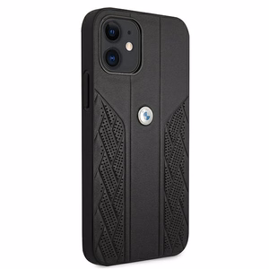 BMW Odinis išlenktas perforuotas dėklas iPhone 12 mini - juodas