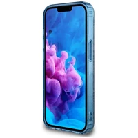 Guess IML Metal Glitter 4G Circle Triangle Magnetinis dėklas telefonui iPhone 16e - mėlynas