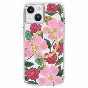 Rifle Paper Co. Rose Garden MagSafe dėklas su aukso folijos detalėmis, skirtas iPhone 14 / 13