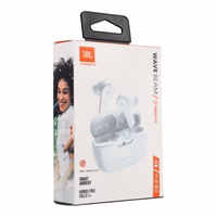 Belaidės ausinės JBL IP54 IPX2 Wave Beam baltos
