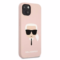 KARL LAGERFELD KLHCP13SSLKHLP IPHONE 13 MINI 5.4 "šviesiai rožinis/šviesiai rožinis dėklas silikoninis KARL`S HEAD
