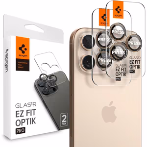 Spigen Optik Pro GLAS.TR „EZ FIT“ kameros apsauga 2-PACK iPhone 16 Pro / Pro Max - ruda