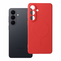 Silikoninis magnetinis dėklas telefonui, suderinamas su MagSafe, skirtas SAMSUNG S26 Edge, raudonas