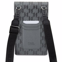 Karl Lagerfeld dėklas KLWBSAKHPKG krepšys - sidabrinė Saffiano monograma Ikonik