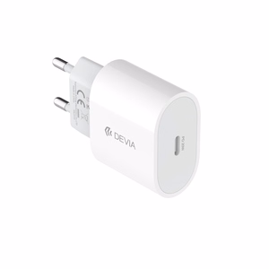 Baltas sieninis įkroviklis Devia Rocket, PD, QC, 20 W, 1 x USB-C