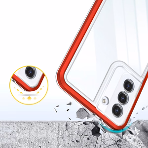 Clear 3in1 dėklas Samsung Galaxy S23 silikoninis dėklas su rėmeliu raudonas