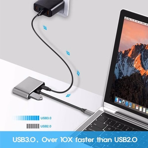 USB šakotuvas Reach USB-C to HUB PD + HDMI + VGA + USB 3.0