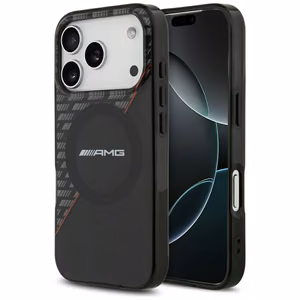 Mercedes AMG IML Double Layer Rhombs dėklas, skirtas iPhone 18 Pro / 17 Pro, suderinamas su MagSafe – juodas ir raudonas