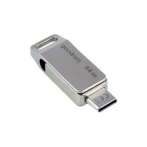 Goodram USB ir USB-C atmintinė, 64 GB, sidabrinė