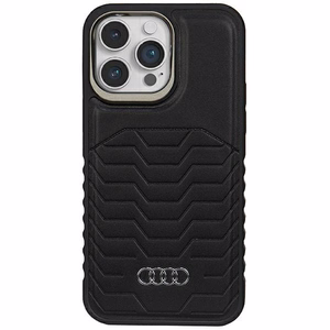 Audi sintetinės odos dėklas MagSafe iPhone 14 Pro Max - juodas