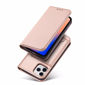 Magnetinis dėklas kortelėms iPhone 12 Pro Max dėklas kortelių piniginė kortelių laikiklis rožinis