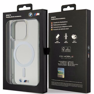 Dėklas BMW BMHMP14XHCRS iPhone 14 Pro Max 6.7" skaidrus kietas dėklas Sidabrinis Žiedas MagSafe