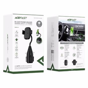 Acefast D24 automobilinis puodelio laikiklis tvirtinamas - juodas
