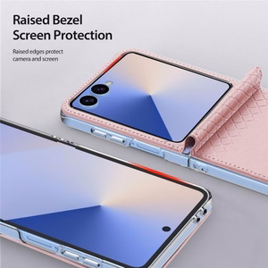 Telefono dėklas Dux Ducis Bril skirtas Samsung F707 Z Flip 5 5G rožinis