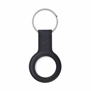 Crong Silicone dėklas, skirtas Apple AirTag 1 / 2, su žiedu raktams, juodas