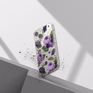 Ringke Fusion Design šarvuotas dėklas su geliniu rėmeliu iPhone 14 Plus skaidrus (Violetinė rožė) (FD637E29)