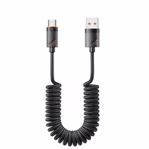 USB Laidas Essager Chuan3 juodas Type-C 180cm (iki 7A)