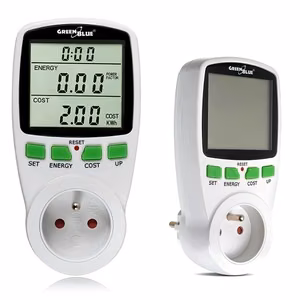 GreenBlue GB202 – į kištukinį lizdą jungiamas elektros energijos matuoklis su LCD, 0–9999 W, baltas