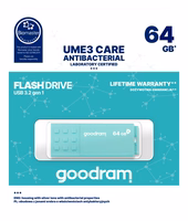 Goodram UME3 USB atmintukas 64 GB USB A tipo 3.2 Gen 1 (3.1 Gen 1) Turkis